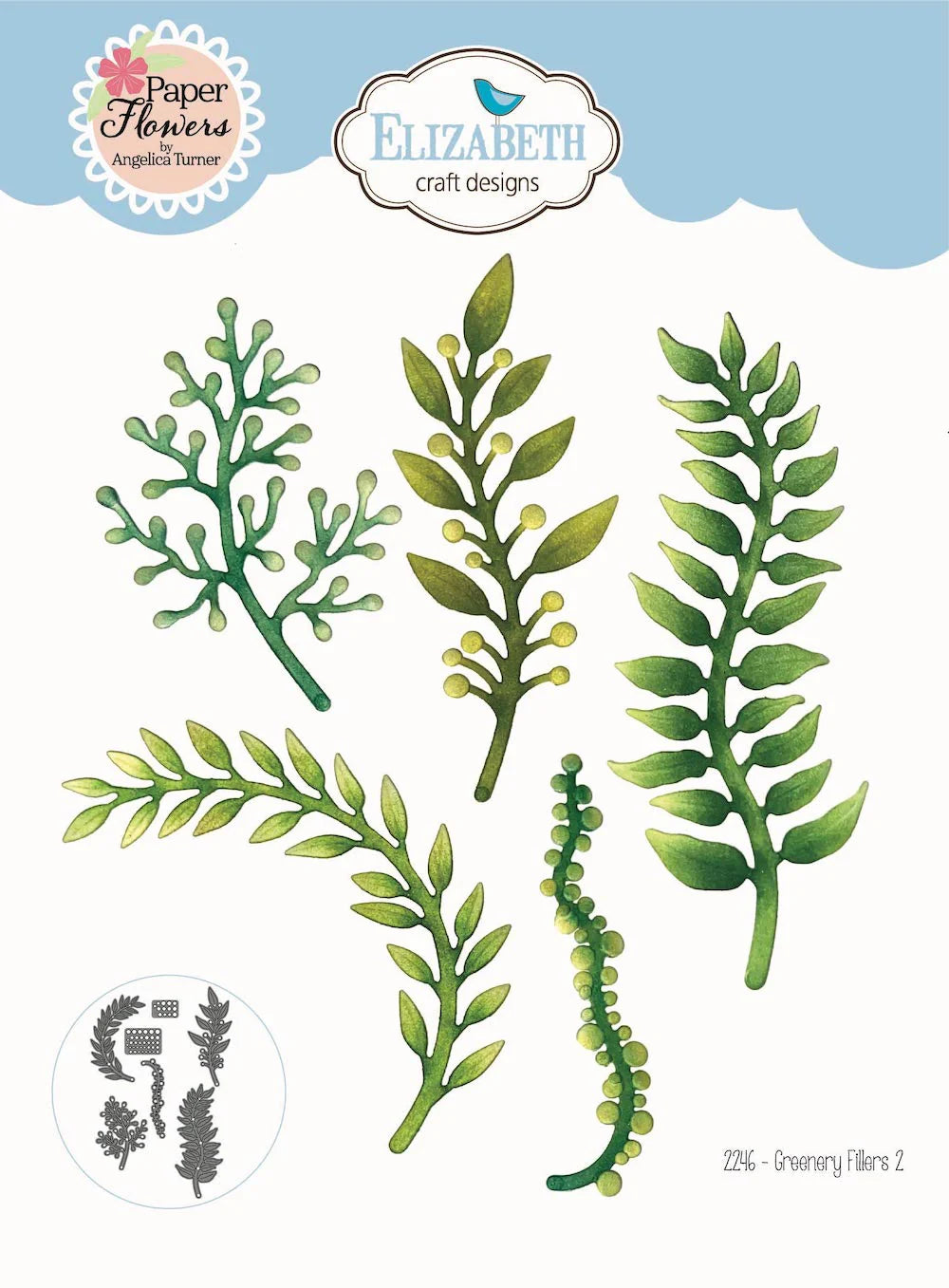Elizabeth Craft Designs Greenery Fillers 2 Metal Die Set